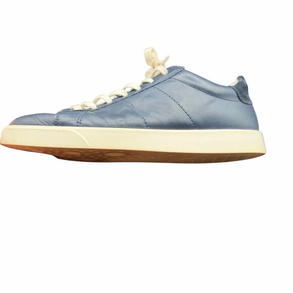 ECCO Men’s Navy Leather Sneakers 8/8.5 US 42 EU Casual Comfort Shoes - Picture 11 of 12